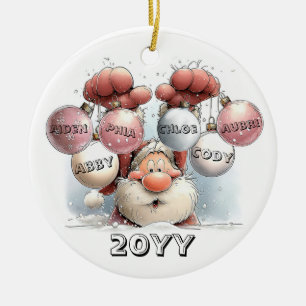 Ornement en céramique de Père Noël personnalisé da