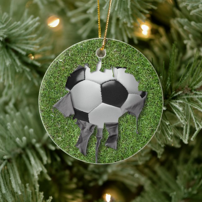 Ornement en céramique de soccer tordu (Arbre)