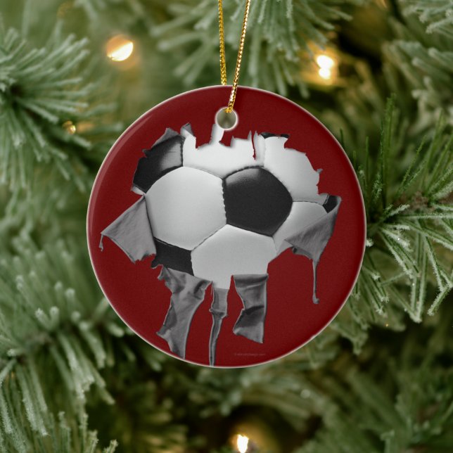 Ornement en céramique de soccer tordu (Arbre)