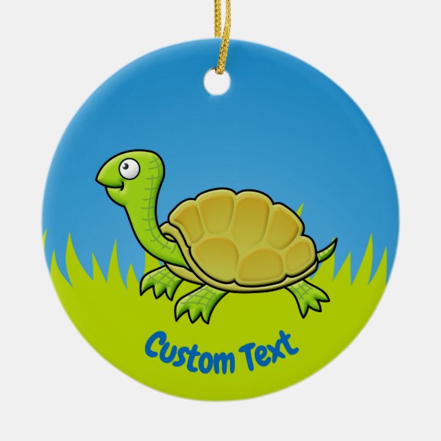 Ornement en céramique de tortue de dessin (Devant)