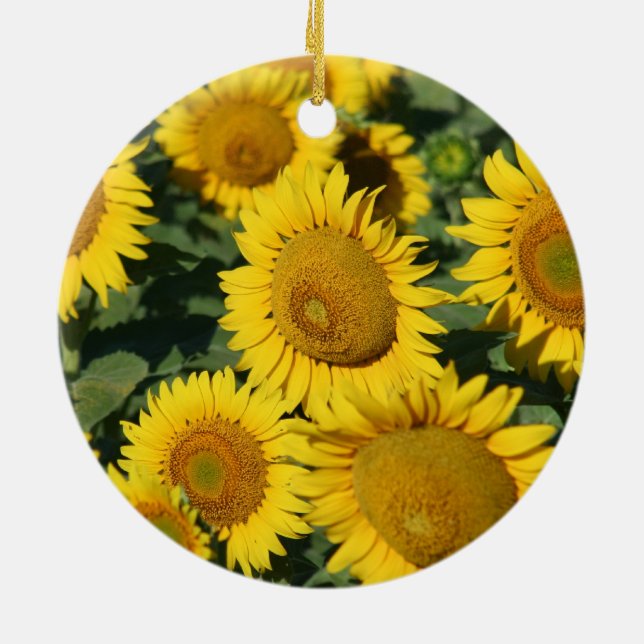 Ornement en céramique de tournesols assez jaunes (Dos)