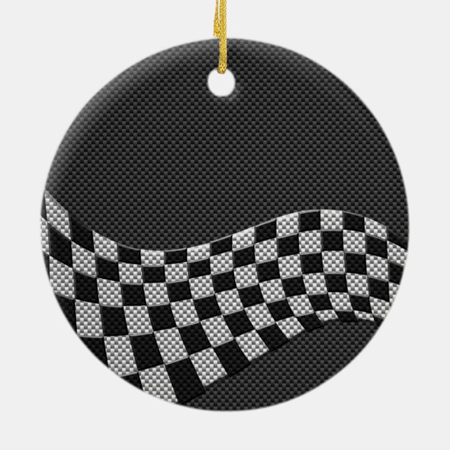 Ornement En Céramique Décor d'impression à drapeau à drapeau de course e (Dos)