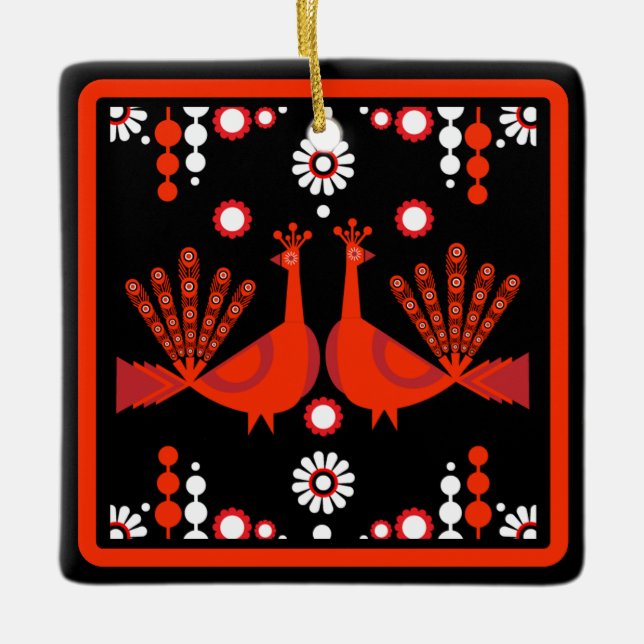 Ornement En Céramique Décor original Peacock Art Home (Devant)
