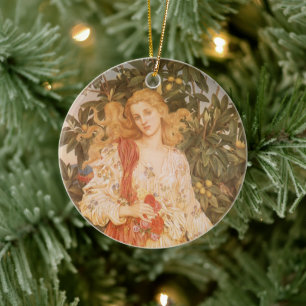 Ornement En Céramique Déesse des floraisons et des fleurs, Flora par Mor