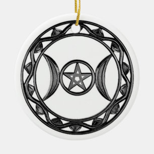 Ornement En Céramique Déesse triple avec le pentagone étoilé