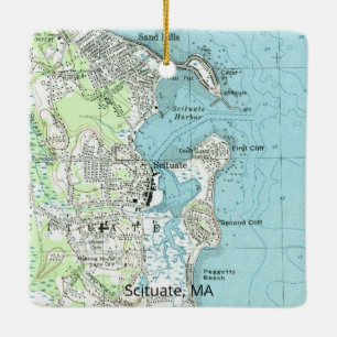 Ornement En Céramique Définir la carte Vintage MA