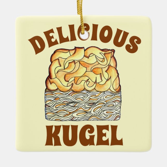 Ornement En Céramique Délicieux Kugel Juive Oeuf Noodle Casserole (Devant)
