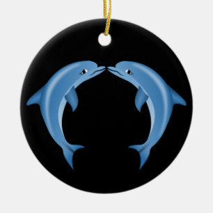 Ornement en céramique des dauphins