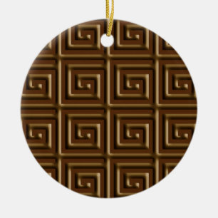 Ornement En Céramique Design de clé grecque - chocolat noir