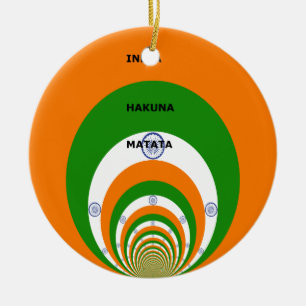 Ornement En Céramique Design des couleurs du drapeau national indien. Ha