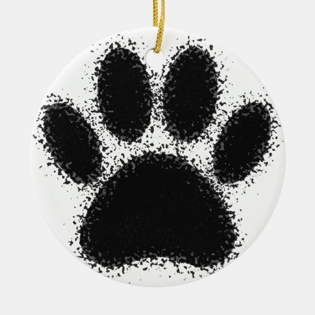 Ornement En Céramique Dessin à mâchoire de chien (Devant)