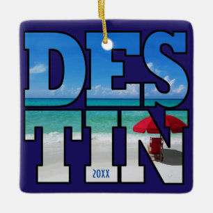 Ornement En Céramique Destin FL Beach Umbrella Typographie Utiliser sa p