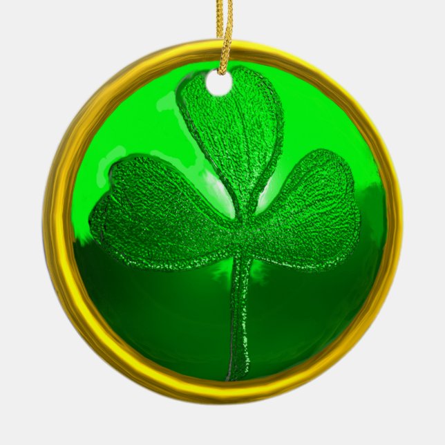 Ornement En Céramique Détail shamrock du COEUR CÉLTIQUE DE SAINT PATRICK (Devant)