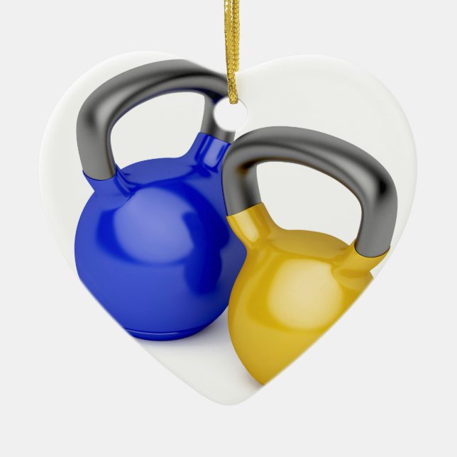 Ornement En Céramique Deux kettlebells (Devant)