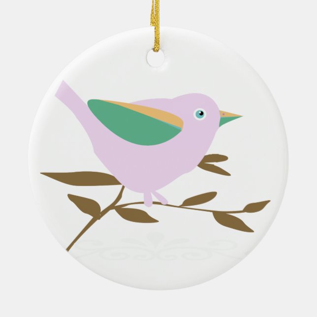 Ornement En Céramique Deux petits oiseaux (Dos)