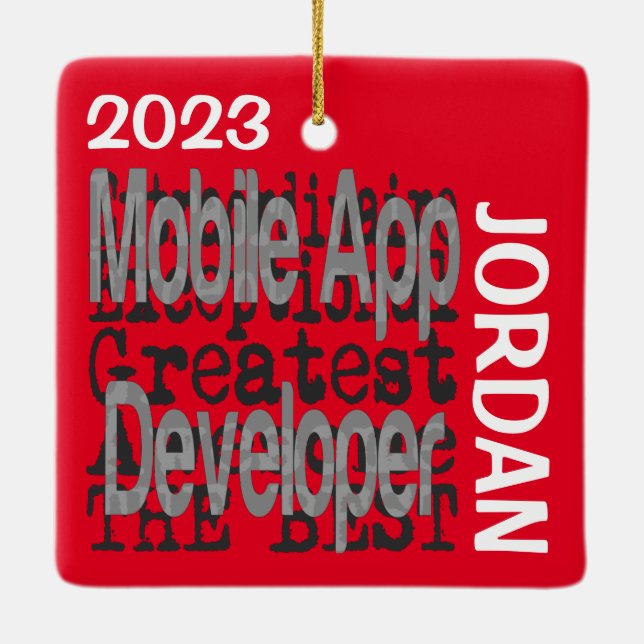 Ornement En Céramique Développeur d'application mobile Extraordinaire PE (Dos)