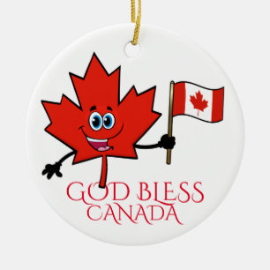 Ornement en céramique Dieu Béni Canada