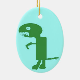 Ornement En Céramique Dinosaur Dino, Vert Bleu Digital Kids Art