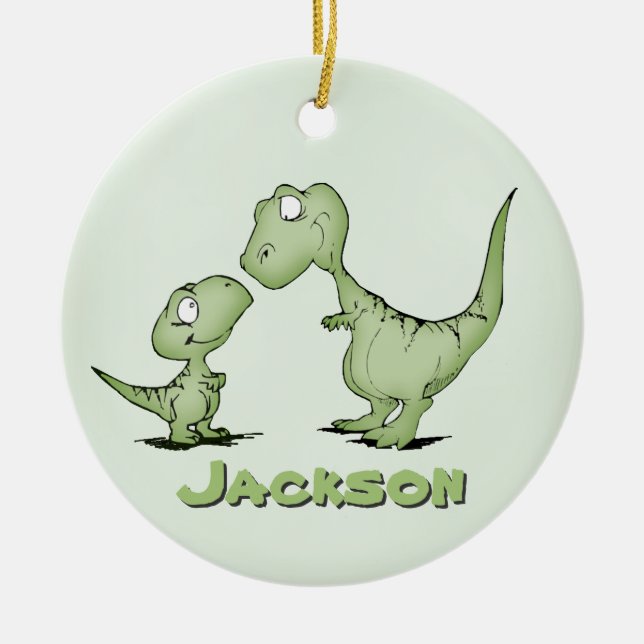 Ornement En Céramique Dinosaures personnalisés (Devant)