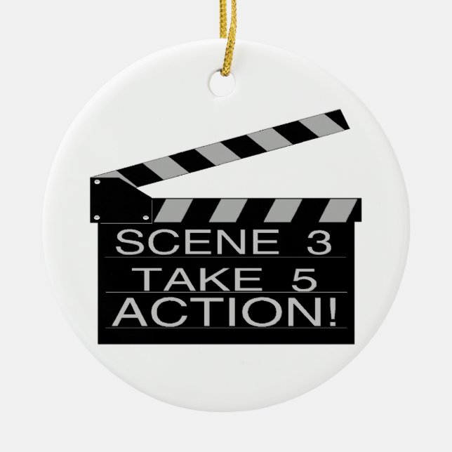 Ornement En Céramique Directeurs Clapboard d'action (Devant)