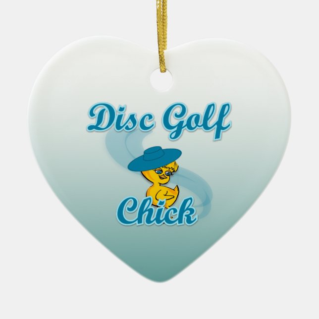 Ornement En Céramique Disc Golf Chick #3 (Devant)