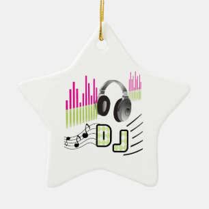 ORNEMENT EN CÉRAMIQUE DISK JOCKEY