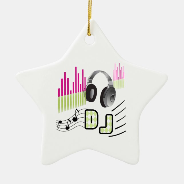 ORNEMENT EN CÉRAMIQUE DISK JOCKEY (Devant)