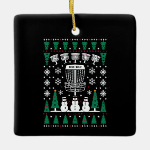 Ornement En Céramique Disque Golf Vilain Sweat de Noël cadeaux de pyjama