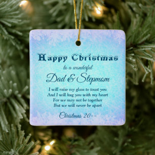 Ornement En Céramique Distance Noël Papa & StepMom Céramique Ornement