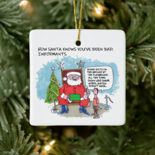 Ornement En Céramique Dites à Père Noël carré ornement céramique