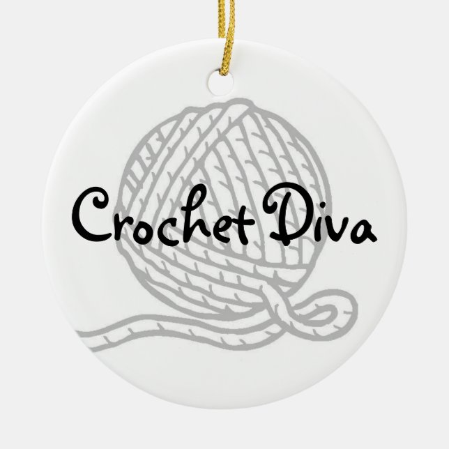 Ornement En Céramique Diva de crochet (Devant)