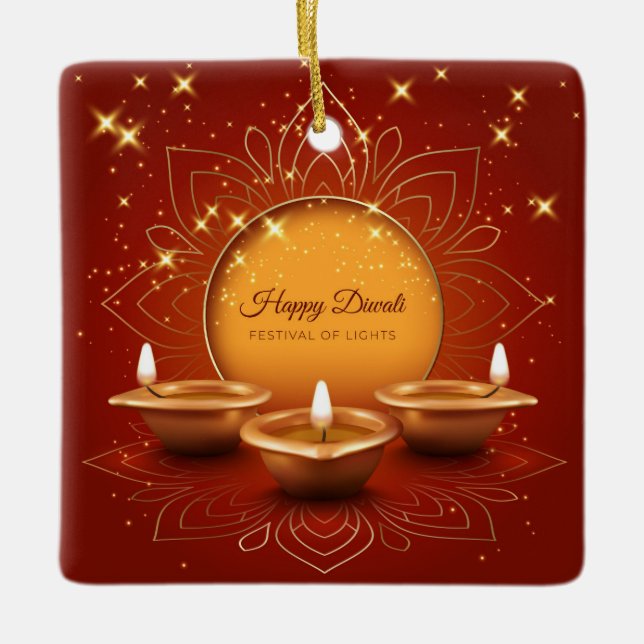 Ornement en céramique Diwali (Devant)