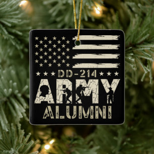 Ornement En Céramique DJ-214 Alumni Militaire US Vétérinaire du drapeau