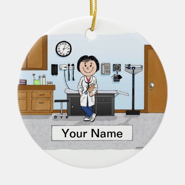 Ornement En Céramique Docteur - Femme (Devant)