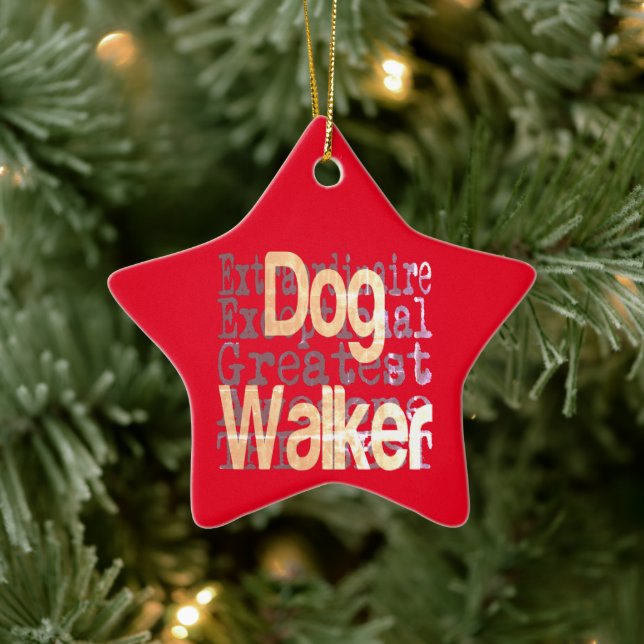 Ornement En Céramique Dog Walker Extraordinaire (Arbre)