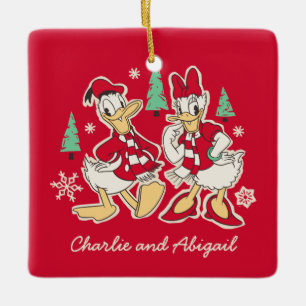 Ornement En Céramique Donald & Daisy vintage Cœurs chaleureux des Fête
