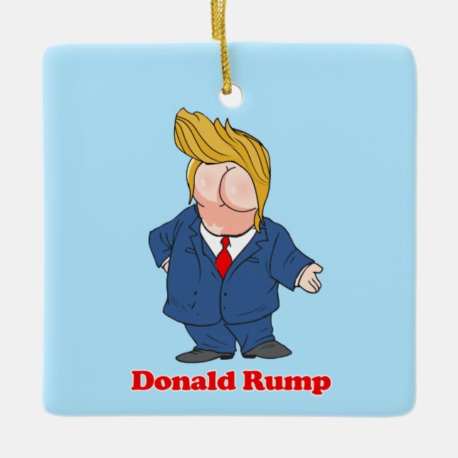 Ornement En Céramique Donald Rump contre Trump (Devant)