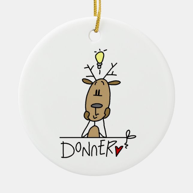 Ornement En Céramique Donner Reindeer T-shirts et cadeaux de Noël (Devant)