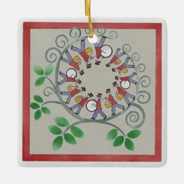 Ornement En Céramique Douze tambours tambour l'ornement de Noël (Devant)