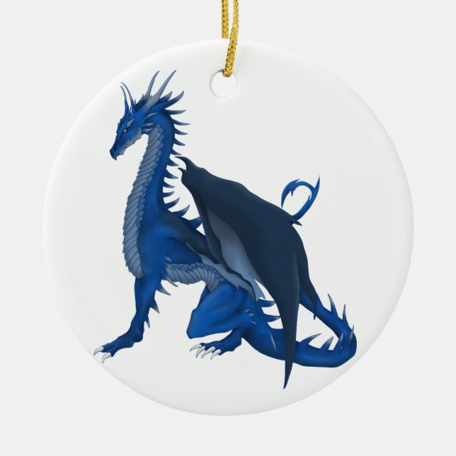 Ornement En Céramique Dragon bleu (Devant)