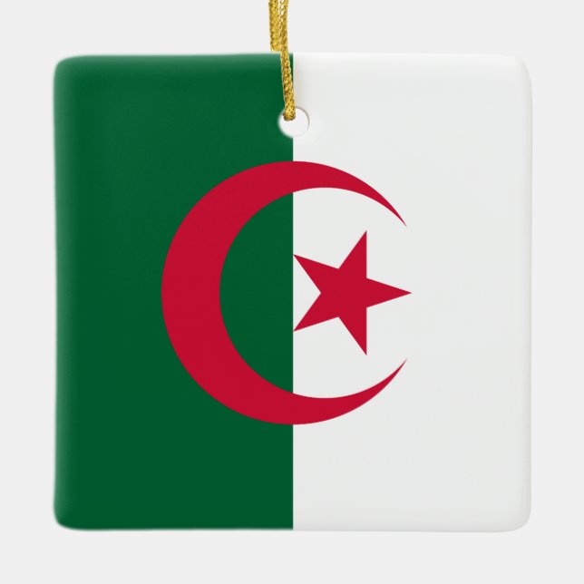 Ornement En Céramique Drapeau algérien (Devant)