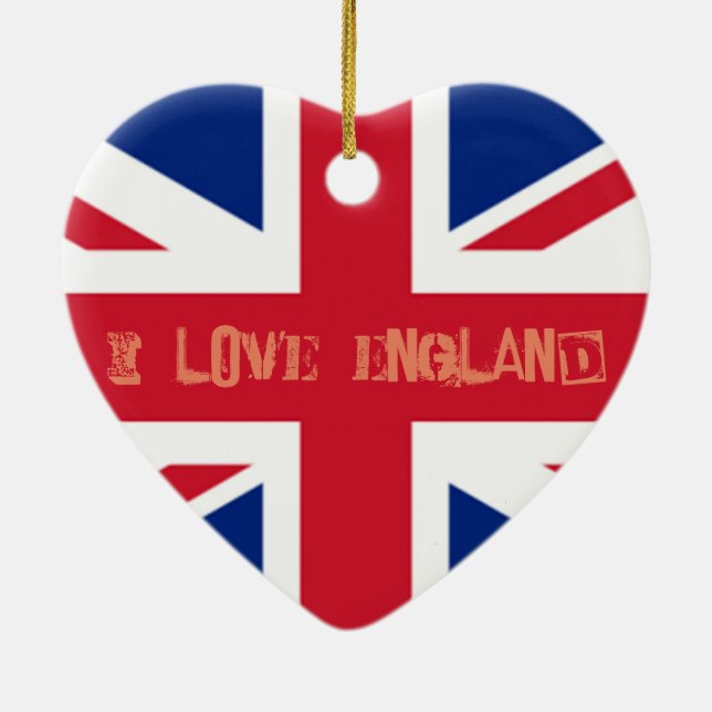 Ornement En Céramique Drapeau anglais Union Jack Saint-Valentin (Dos)