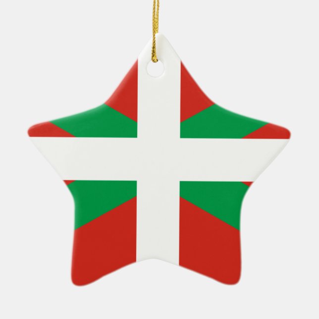 ORNEMENT EN CÉRAMIQUE DRAPEAU BASQUE VASCA D'IKURRIÑA DRAPEAU EUSKADI (Devant)