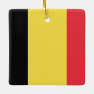 Ornement En Céramique Drapeau belge