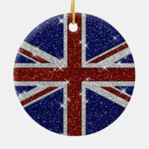 Ornement En Céramique Drapeau brillant d'Union Jack d'étincelle de