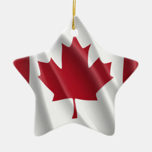 ORNEMENT EN CÉRAMIQUE DRAPEAU CANADIEN