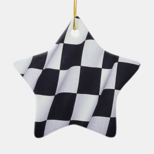 Ornement En Céramique Drapeau Checkered