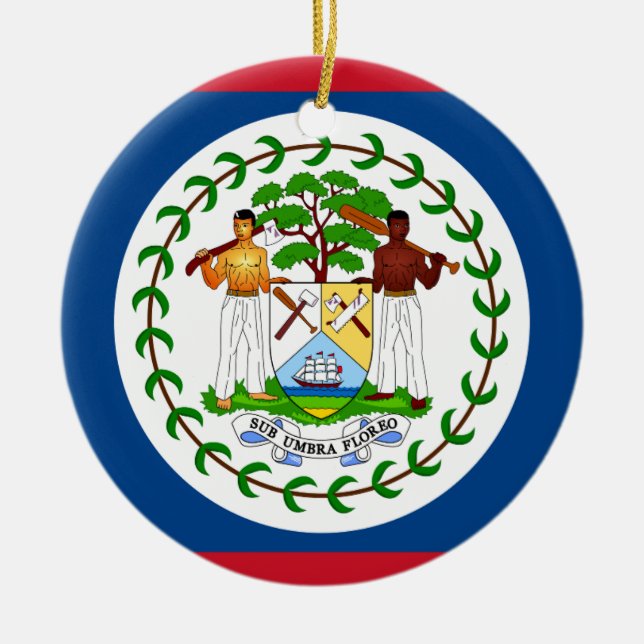Ornement En Céramique Drapeau de Belize (Devant)