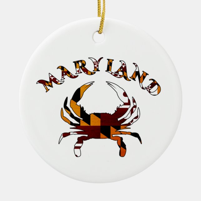 Ornement En Céramique Drapeau de crabe du Maryland (Devant)