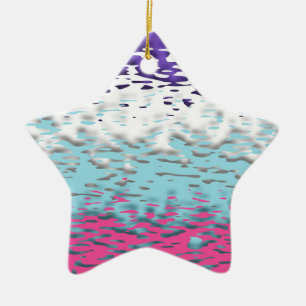Ornement En Céramique Drapeau de fierté multisexuel funky trippy ondulé